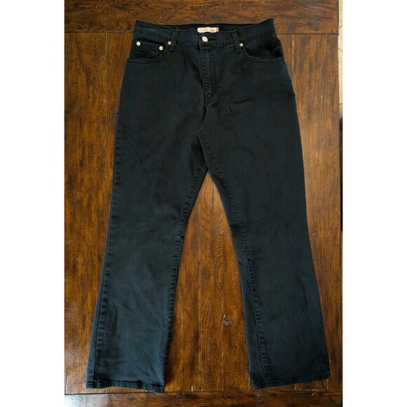 Levi's 550 Relaxed Bootcut Jeans Women's 12M Black Denim Y2K Style - Picture 1 of 13